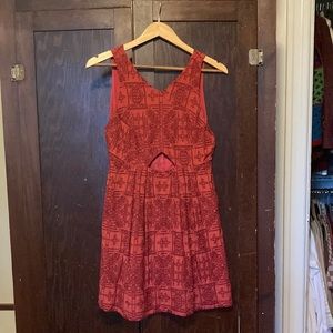 Madewell Red Embroidered Dress